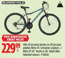 Canadian Tire Supercycle Nitro XT 24˝ Youth or 26˝ Adult Bike. Selected colours offer