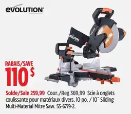 Canadian Tire Evolution 10˝ Sliding Multi-Material Mitre Saw offer