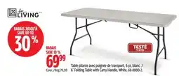 Canadian Tire For Living 6´ Folding Table with Carry Handle, White offer