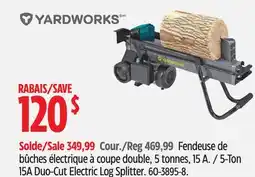 Canadian Tire Yardworks 5-Ton 15A Duo-Cut Electric Log Splitter offer