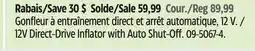 Canadian Tire Motomaster 12V Direct-Drive Inflator with Auto Shut-Off offer