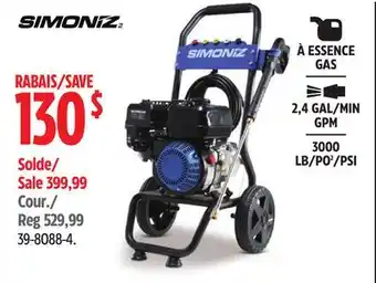 Canadian Tire Simoniz 2,4 GAL/MIN GPM 3000 LB/PO2/PSI offer