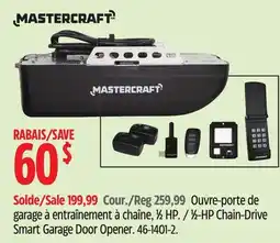 Canadian Tire Mastercraft 1⁄2-HP Chain-Drive Smart Garage Door Opener offer