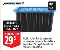 Canadian Tire Mastercraft Heavy-Duty Storage Tote with Lid. Stackable offer
