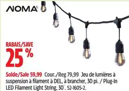 Canadian Tire Noma Plug-In LED Filament Light String, 30´ offer