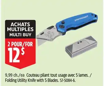 Canadian Tire Mastercraft Folding Utility Knife with 5 Blades offer