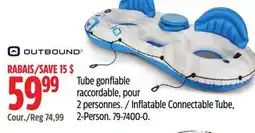 Canadian Tire Outbound Inflatable Connectable Tube, 2-Person offer