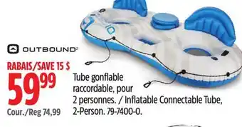Canadian Tire Outbound Inflatable Connectable Tube, 2-Person offer