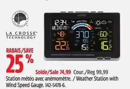 Canadian Tire La Crosse Weather Station with Wind Speed Gauge offer