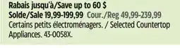 Canadian Tire Heritage Selected Countertop Appliances offer