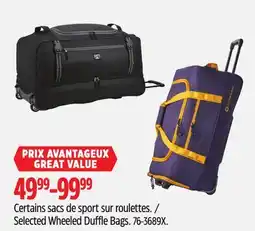 Canadian Tire Selected Wheeled Duffle Bags offer
