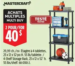 Canadian Tire Mastercraft 4-Shelf Storage Rack, 23 x 12 x 52˝ h. 55 lbs/shelf offer