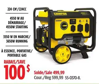 Canadian Tire Champion 3550 W EN MARCHE /3650W RUNNING offer