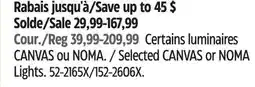 Canadian Tire Selected CANVAS or NOMA Lights offer