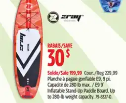 Canadian Tire E9 9´ Inflatable Stand-Up Paddle Board. Up to 280-lb weight capacity offer