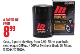 Canadian Tire Motomaster OEPlus Synthetic Grade Oil Filters offer