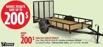 Canadian Tire Motomaster Selected Utility Trailers offer