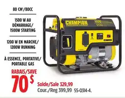 Canadian Tire 1500 W AU PORTABLE GAS offer