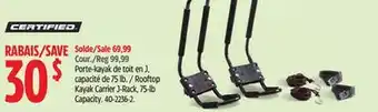 Canadian Tire Certified Rooftop Kayak Carrier J-Rack offer