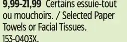 Canadian Tire Selected Paper Towels or Facial Tissues offer