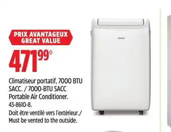 Canadian Tire NOMA 7000-BTU SACC Portable Air Conditioner offer