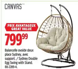 Canadian Tire CANVAS Sydney Double Egg Swing with Stand offer