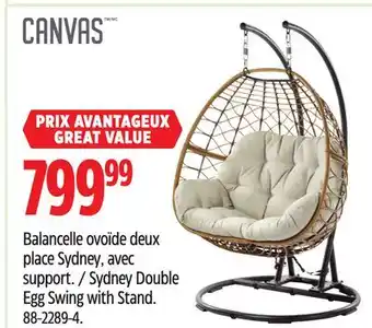 Canadian Tire CANVAS Sydney Double Egg Swing with Stand offer