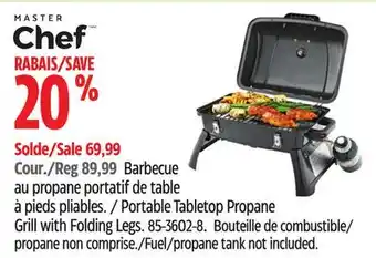 Canadian Tire MASTER Chef Portable Tabletop Propane Grill with Folding Legs offer