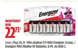Canadian Tire Energizer MAX Alkaline 9V Batteries, 6-Pk offer