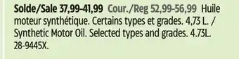 Canadian Tire Mobil 1 Synthetic Motor Oil offer