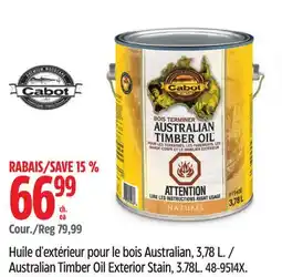 Canadian Tire Cabot Australian Timber Oil Exterior Stain, 3.78L offer