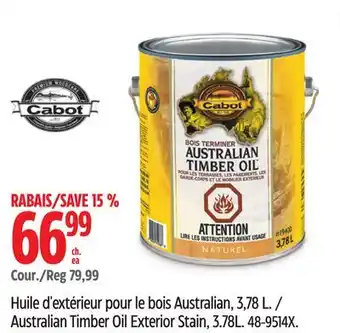 Canadian Tire Cabot Australian Timber Oil Exterior Stain, 3.78L offer