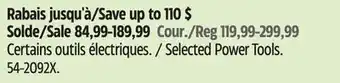 Canadian Tire Maximum Selected Power Tools offer