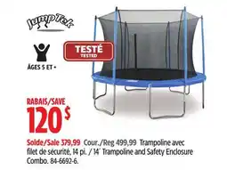 Canadian Tire JumpTek 14´ Trampoline and Safety Enclosure Combo offer