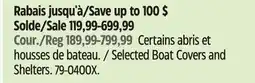 Canadian Tire Navigloo Selected Boat Covers and Shelters offer