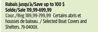 Canadian Tire Navigloo Selected Boat Covers and Shelters offer