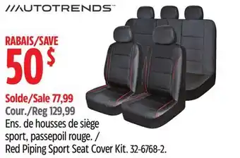Canadian Tire AutoTrends Red Piping Sport Seat Cover Kit offer