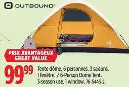 Canadian Tire Outbound 6-Person Dome Tent. 3-season use. 1 window offer
