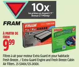 Canadian Tire FRAM Extra Guard Engine and Fresh Breeze Cabin Air Filters offer
