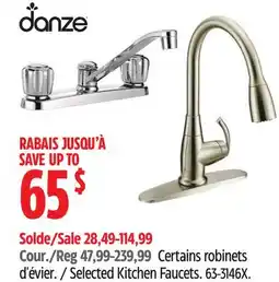 Canadian Tire Danze Selected Kitchen Faucets offer