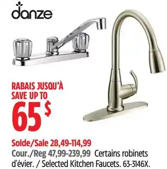 Canadian Tire Danze Selected Kitchen Faucets offer