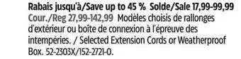 Canadian Tire Noma Selected Extension Cords or Weatherproof Box offer