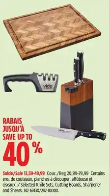 Canadian Tire Selected Knife Sets, Cutting Boards, Sharpener and Shears offer