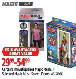 Canadian Tire Selected Magic Mesh Screen Doors offer