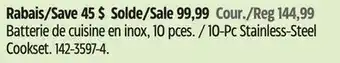 Canadian Tire 10-Pc Stainless-Steel Cookset offer