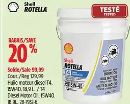 Canadian Tire Shell Rotella T4 Diesel Motor Oil offer