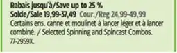 Canadian Tire Zebco Selected Spinning and Spincast Combos offer