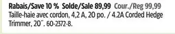 Canadian Tire Yardworks 4.2A Corded Hedge Trimmer, 20˝ offer