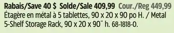 Canadian Tire Maximum Metal 5-Shelf Storage Rack offer