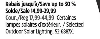 Canadian Tire NOMA Selected Outdoor Solar Lighting offer